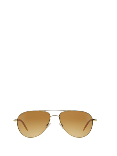 Shop Oliver Peoples Ov1002s Gold Sunglasses