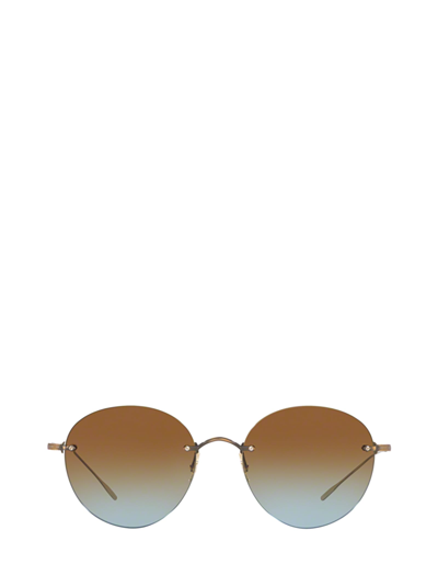 Shop Oliver Peoples Ov1264s Antique Gold Sunglasses