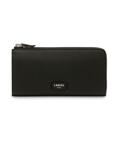 Shop Lancel Black Grained Leather Wallet In Nero