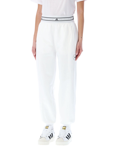 Shop Adidas By Stella Mccartney Logo-print Organic Cotton Track Pants In White