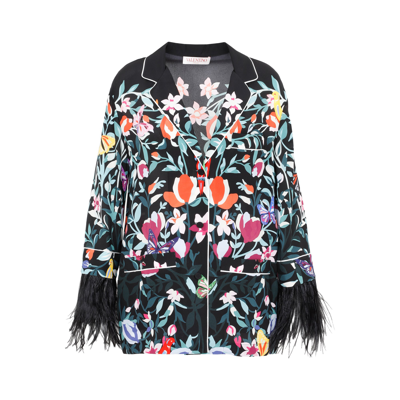 Shop Valentino Allover Printed Fringed Shirt In Multi