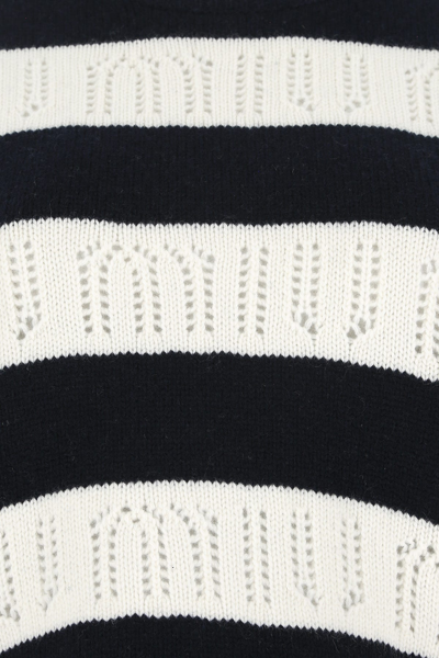 Shop Miu Miu Embroidered Cashmere Sweater  Stripped  Donna 40