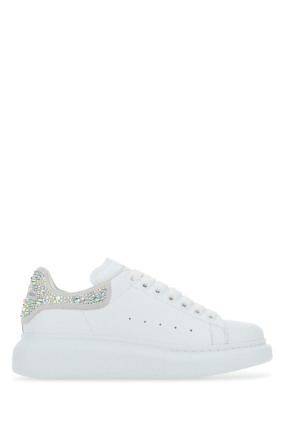 Pessimist raid coupler Alexander Mcqueen White Leather Sneakers With Embellished Suede Heel Nd  Donna 40 | ModeSens