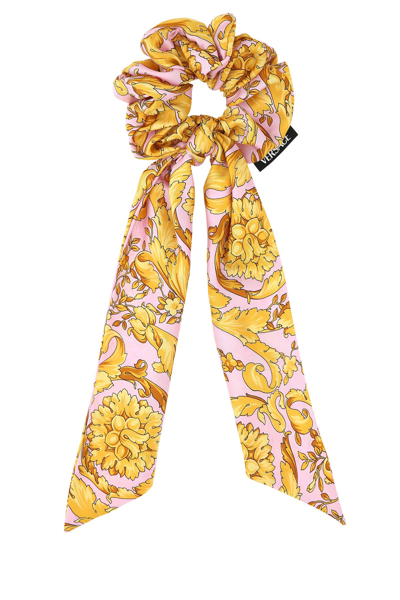 Shop Versace Printed Silk Scrunchie  Printed  Donna Tu
