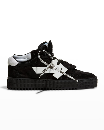 Shop Off-white Floating Arrow Suede Low-top Sneakers In Blackwhite