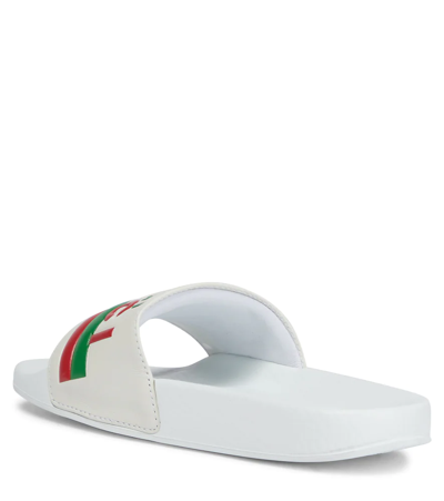 Shop Gucci Logo Slides In Great White