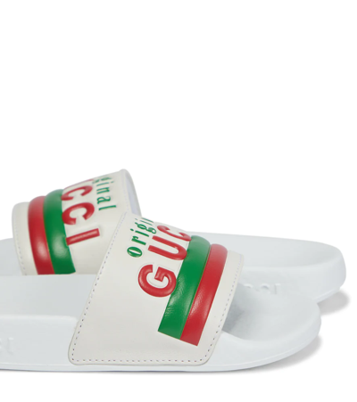 Shop Gucci Logo Slides In Great White