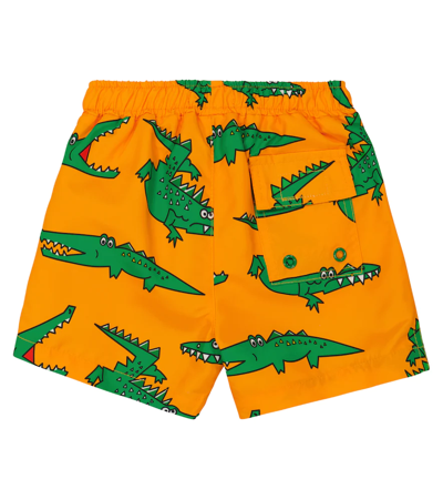 Shop Stella Mccartney Baby Printed Swim Shorts In Giallo/verde