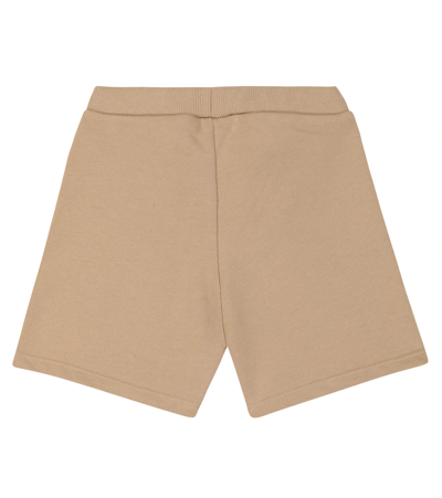 Shop Balmain Baby Cotton Shorts In 116bc-nocciola/bianco