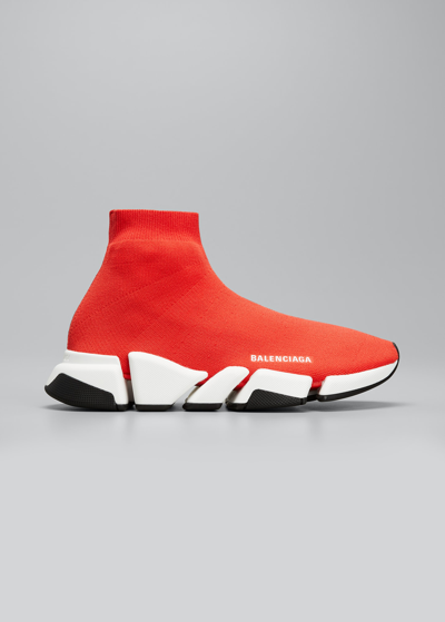 Balenciaga Men's Speed Lt. 20 Knit Sock Trainer Sneakers In Rouge Nero |  ModeSens