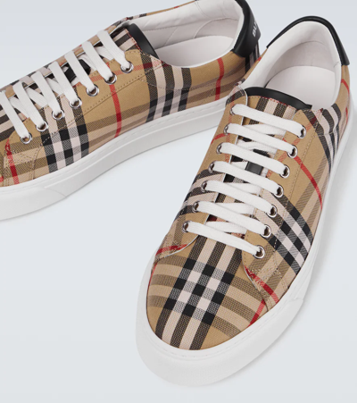 Shop Burberry Rangleton Check Sneakers In Archive Beige