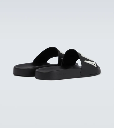 Shop Amiri Rubber Pool Slides In Black/white