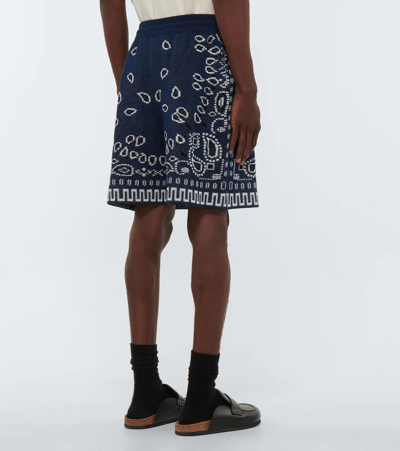 Shop Alanui Bandana Printed Shorts In Navy Blue