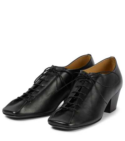 Shop Lemaire Leather Derby Shoes In Black
