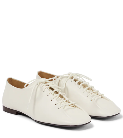 Shop Lemaire Leather Derby Shoes In 000 White