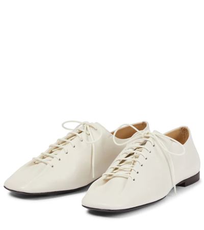 Shop Lemaire Leather Derby Shoes In 000 White