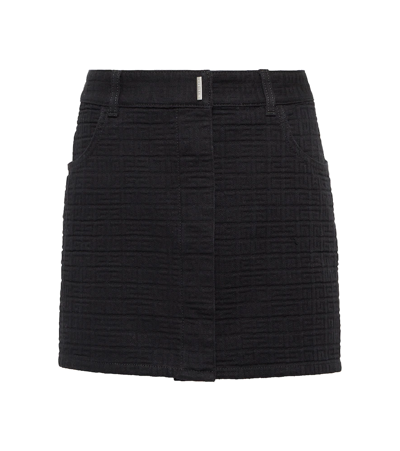 Shop Givenchy Logo Denim Miniskirt In Black