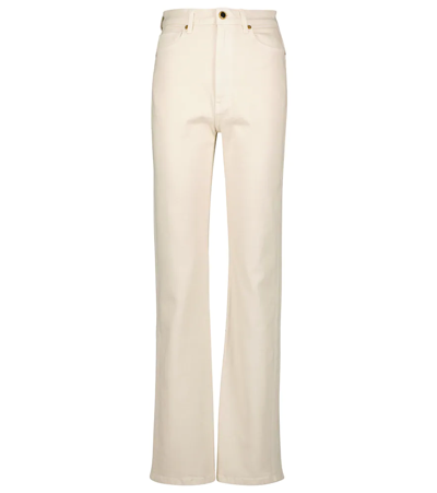 Shop Khaite Danielle High-rise Straight Jeans In Ivory