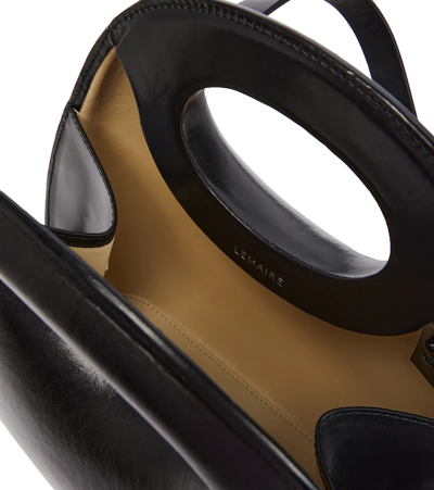 Lemaire Egg Leather Shoulder Bag In Black