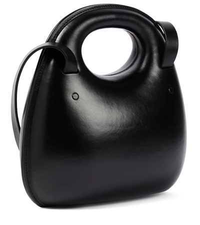 Shop Lemaire Egg Leather Shoulder Bag In Black