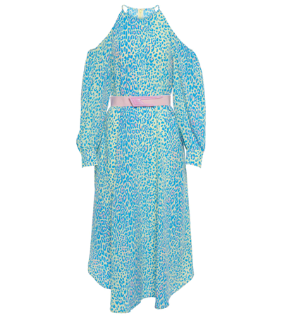 Shop Stella Mccartney Animal-print Silk Midi Dress In Multicolor