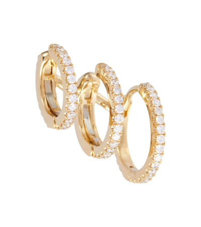 Shop Maria Tash Linked Pave Eternity 18kt Gold Stacked Ear Cuff With Diamonds In Yellow Gold