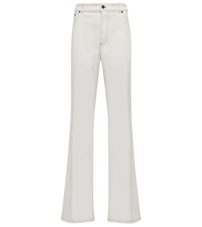 Shop Loro Piana Gent High-rise Straight Jeans In White