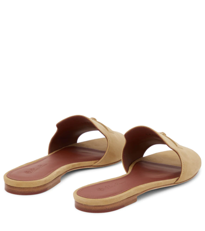 Shop Loro Piana Summer Charms Suede Sandals In Egypt Rock