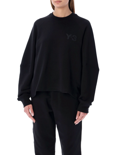 Shop Y-3 Logo-print Crew-neck Sweatshirt In Black