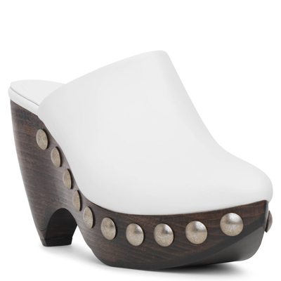 Shop Alaïa Le Sabot White Leather Clogs