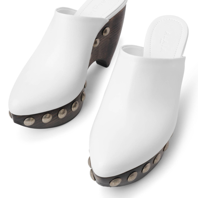 Shop Alaïa Le Sabot White Leather Clogs