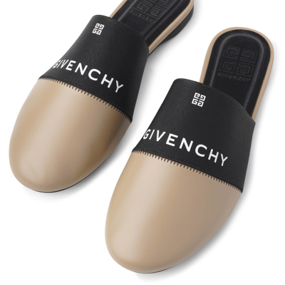 Shop Givenchy Bedford 4g Beige And Black Flat Mules
