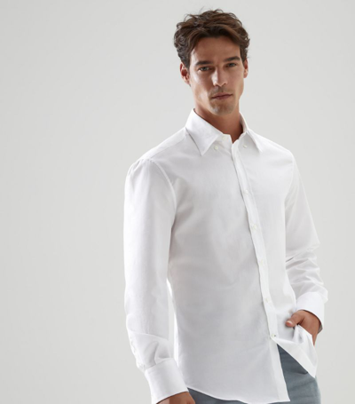 Shop Brunello Cucinelli Slim-fit Shirt In White