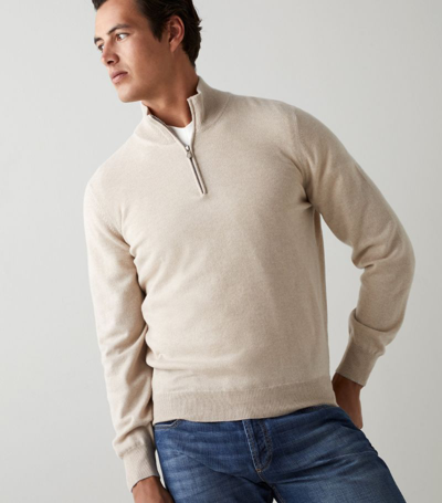 Shop Brunello Cucinelli Cashmere Half-zip Sweater In Grey