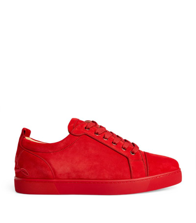 Shop Christian Louboutin Fun Louis Junior Suede Sneakers In Red