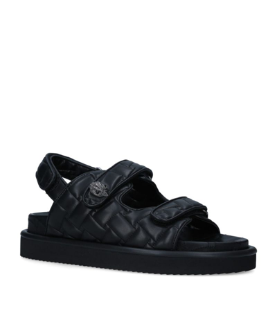 Shop Kurt Geiger Quilted Orson Sandals In Black