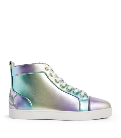 Shop Christian Louboutin Fun Louis Leather High-top Sneakers In Multi