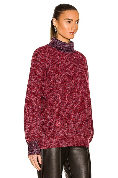 Ganni Roll-neck Jumper In High Risk Red