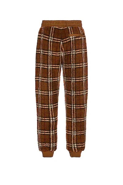 Shop Burberry Dimitri Fleece Pants In Dark Birch Brown Check