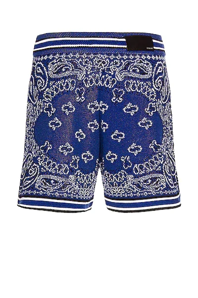 Shop Amiri Bandana B-ball Shorts In Blue & Black