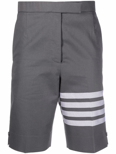 Shop Thom Browne 4-bar Stripe Tailored Shorts In Grau