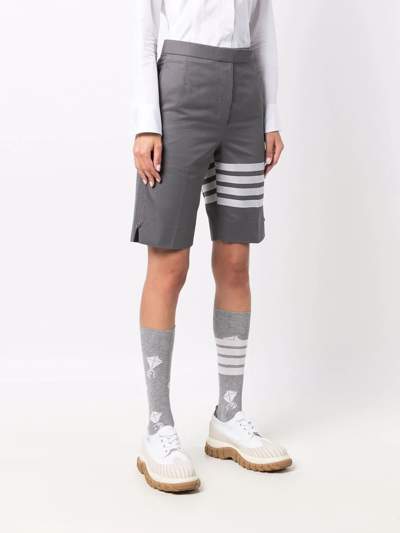 Shop Thom Browne 4-bar Stripe Tailored Shorts In Grau