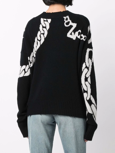 Shop Zadig & Voltaire Intarsia-knit Cashmere Jumper In Schwarz