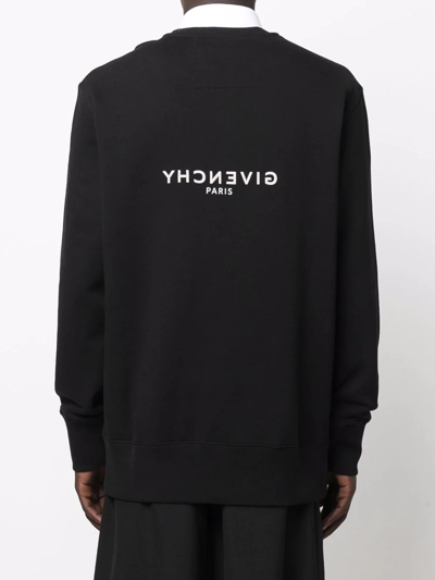 Shop Givenchy Logo-print Crew Neck Sweatshirt In Schwarz