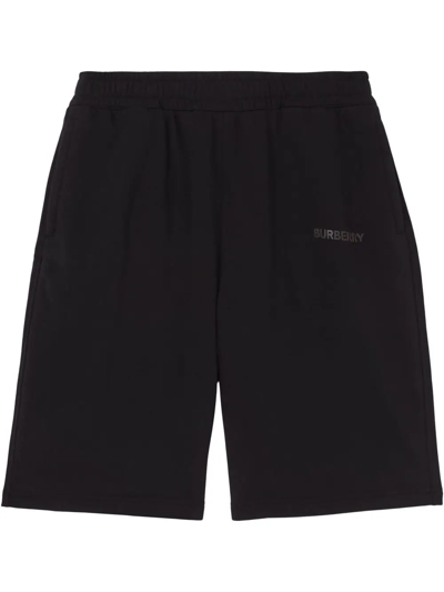 Shop Burberry Logo-print Stretch-cotton Shorts In Schwarz