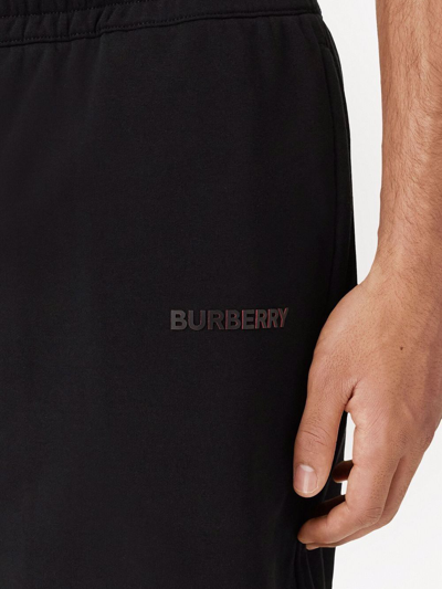 Shop Burberry Logo-print Stretch-cotton Shorts In Schwarz