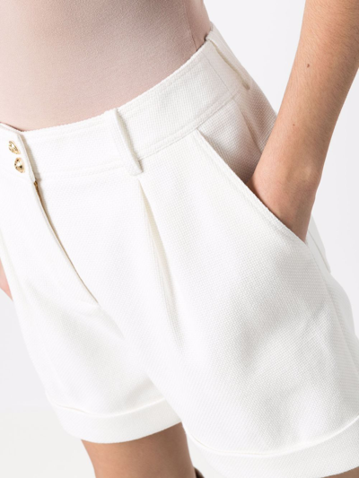 Shop Balmain High-waisted Tailored Shorts In Weiss
