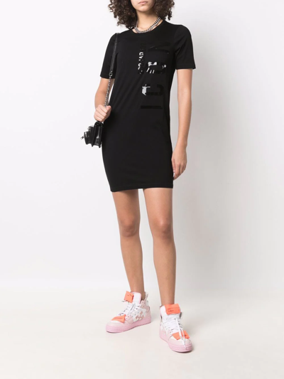 Dsquared2 Logo Patch T-shirt In Schwarz
