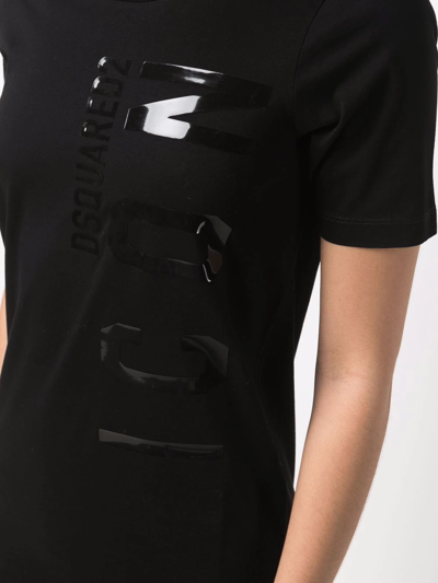 Dsquared2 Logo Patch T-shirt In Schwarz