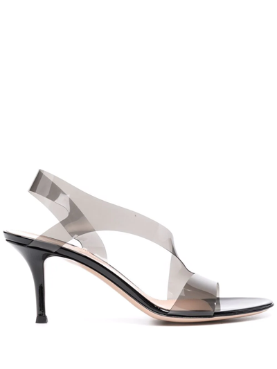 Gianvito Rossi Metropolis 70mm Transparent Sandals In Grey